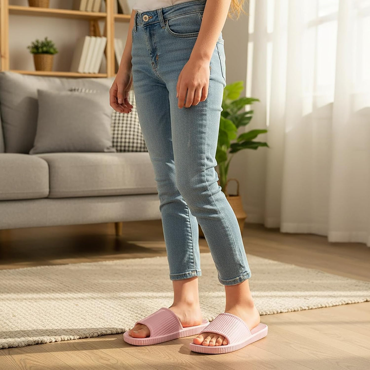 House Slipper for Women Men, Shower Shoes, Fast-Dry Nonslip Slides Sandal