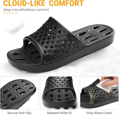 Aoowoll Shower Shoes for Men and Women Non-Slip Sandals Bathroom Slippers