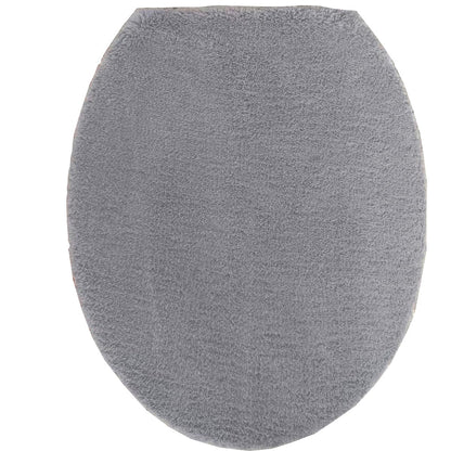Madeals Microfiber Toilet Lid Cover Soft and Absorbent, Comfortable Bathroom Microfiber Toilet Lid Cover Seat Fits Most Size Toilet Lids for Navy Blue