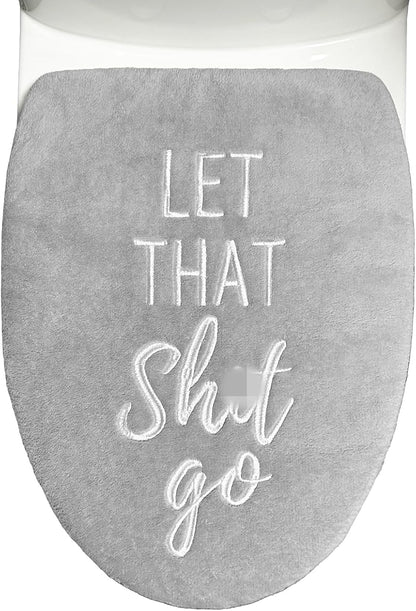 Black Bathroom Decor Toilet Lid Cover Funny Toilet Seat Covers 17.5"x15" Soft Restroom Accessories Machine Washable Fits Most Oblong Round Elongated Toilet Lid Cute Home Room Decorations