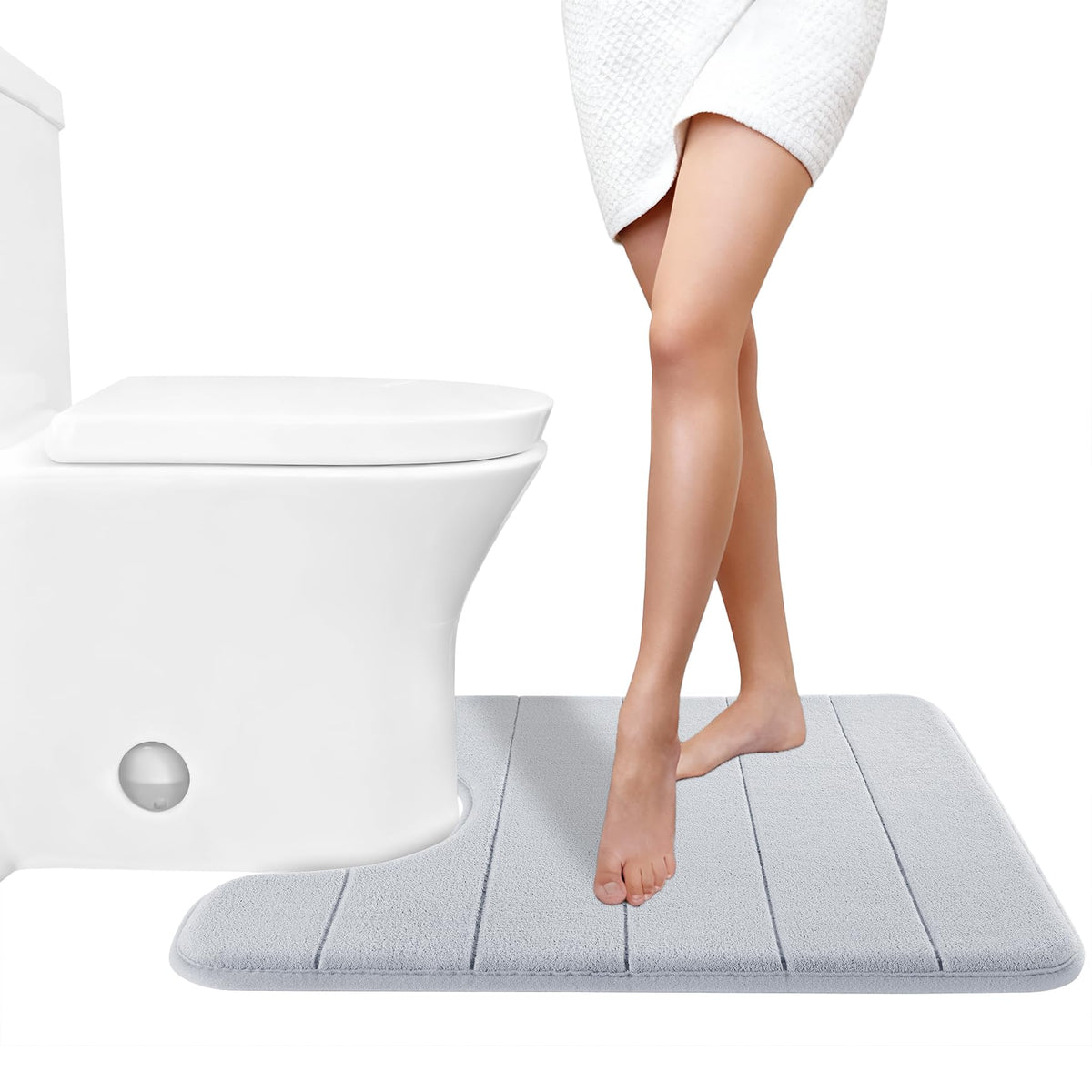Yimobra Memory Foam Bath Mat, Super Soft Absorbent Bathroom Rug Non Slip, Quick Dry, Machine Washable Floor Carpet for Tub Shower, Home Decor Accessories, 24x17, Cream