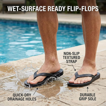 Shower Flip Flops with Arch Support for Women Men, Bath Slippers