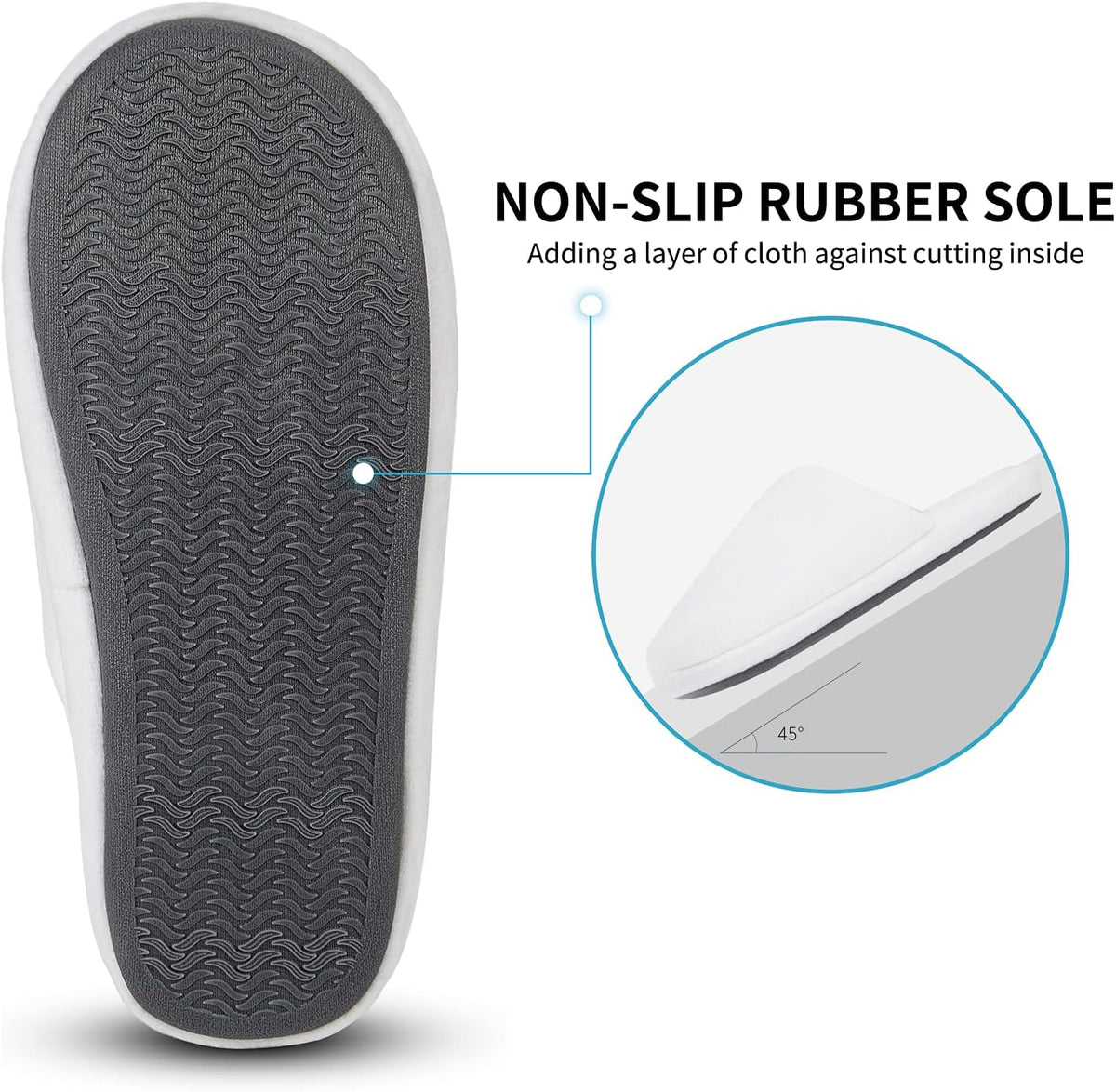 3-Pair Luxury Spa Slippers - Cotton Memory Foam Non-slip Closed Toe Washable Slippers for Hotel,Guest,Travel,Bride,Women and Men
