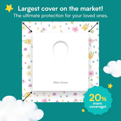 Eli with Love 20 Pack Extra Large Disposable Toilet Seat Cover (Floral) – Toddler Toilet Covers For Full Coverage On Toilet or Potty – Ideal Travel Toilet Seat Covers For Kids and Adults