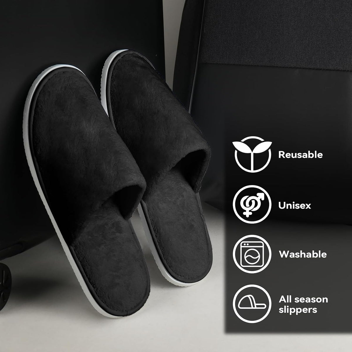 10 Pairs Disposable Guest Slippers, One Size Slippers
