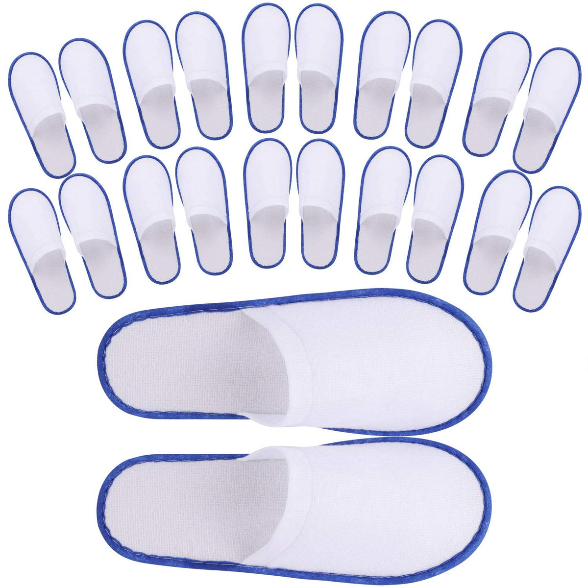 Tbestmax 24 Pairs Spa Slippers Flip Flops Disposable Slippers for Hotel Guests Women Men Closed Toe Super Comfort White