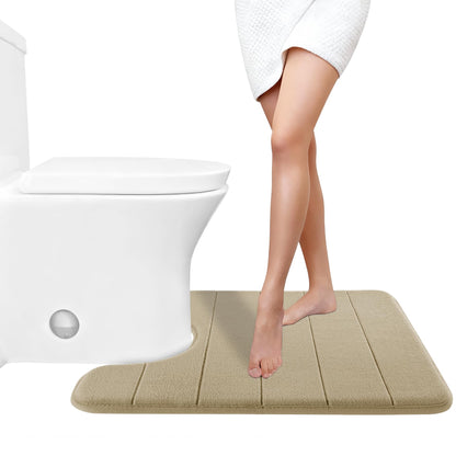 Yimobra Memory Foam Bath Mat, Super Soft Absorbent Bathroom Rug Non Slip, Quick Dry, Machine Washable Floor Carpet for Tub Shower, Home Decor Accessories, 24x17, Cream