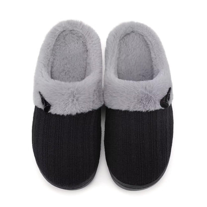 NineCiFun Women's Fuzzy House Slippers Memory Foam Cute Ladies Home Shoes