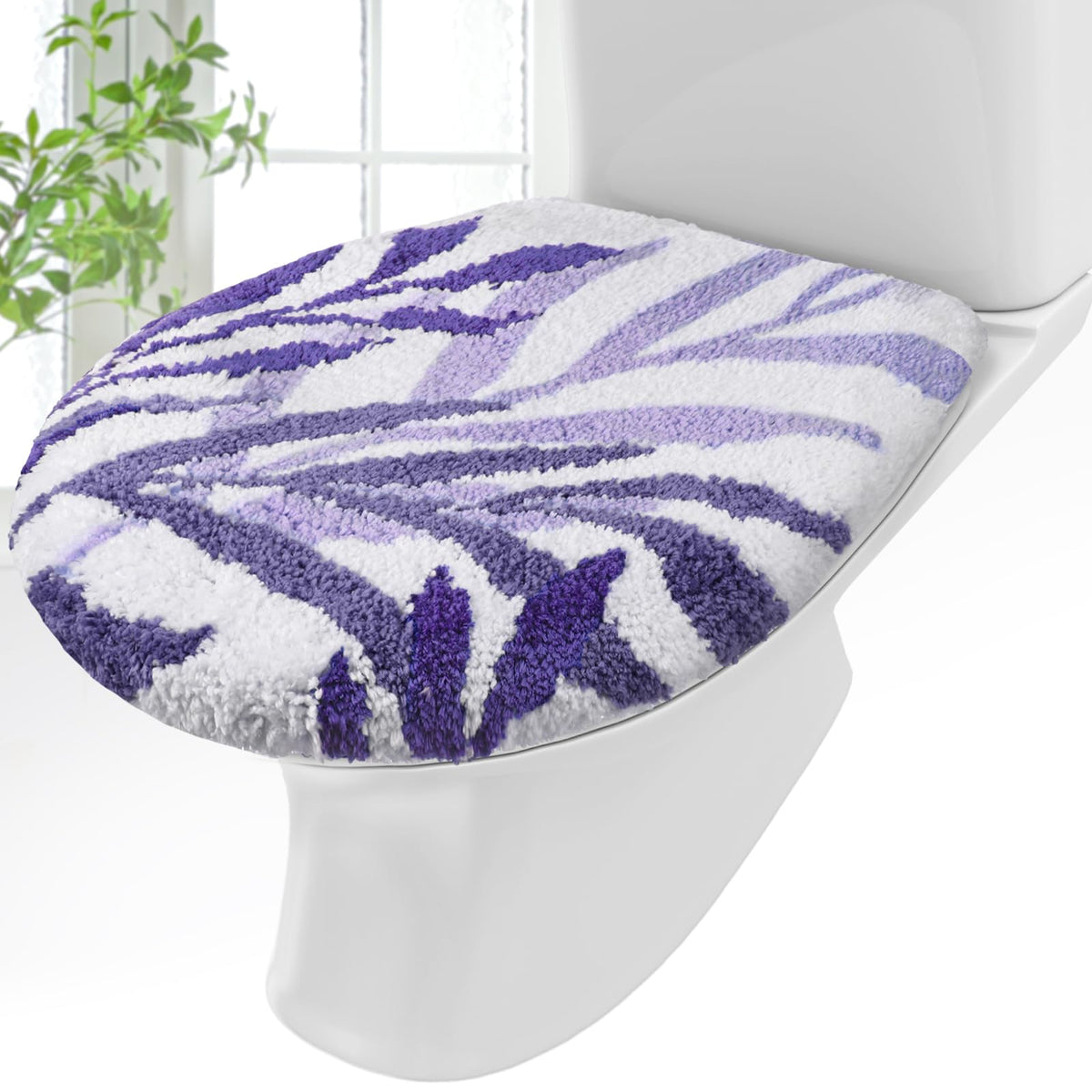 Mindsoft Green Toilet Seat Lid Cover, Microfiber Washable 17.5"x15"
