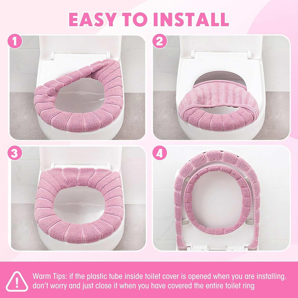 Tegeme 12 Pcs Thicker Bathroom Toilet Seat Cover Pad, 11.8 Inch, Colorful