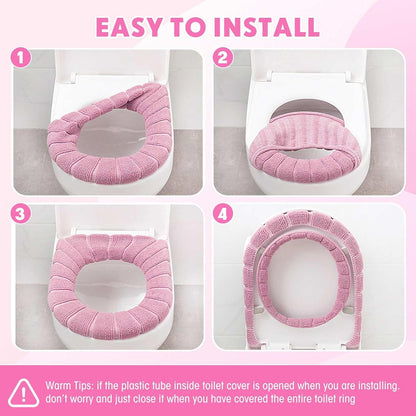 Tegeme 12 Pcs Thicker Bathroom Toilet Seat Cover Pad, 11.8 Inch, Colorful