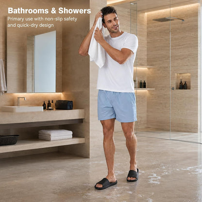 Frykun Shower Slides for Men and Women,Non-slip Sandals with Arch Support