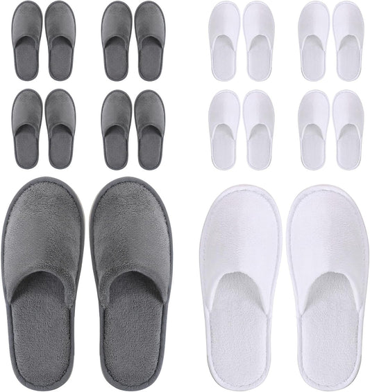 10 Pairs Disposable House Slippers for Guests, Cotton Spa Slippers Bulk