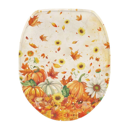 Toilet Lid Covers for Bathroom Elongated Cat Irises Thick Toilet Seat Lid Cover Elongated Oval Round Soft Fabric Toilet Seat Lid Cover with Elastic Edges Machine Washable