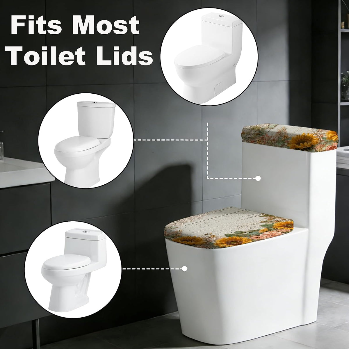 2 pack Toilet Lid Cover & Tank Lid Cover,Fits Standard & Elongated Toilet