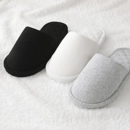 3 Pairs Closed-Toe Cotton Terry House Slippers, Comfortable Washable Indoor Slippers for Women, Portable Foldable for Guest, Travel, Hotel and Spa