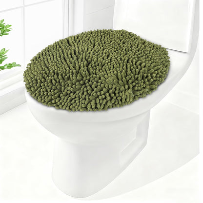 Soft Chenille Toilet Lid Cover 19.5L" x 18.5W" Machine Washable