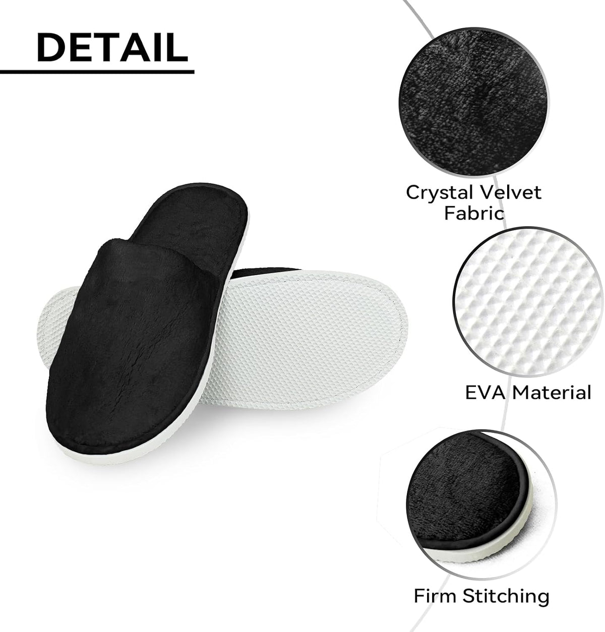 10 Pairs Disposable Guest Slippers, One Size Slippers
