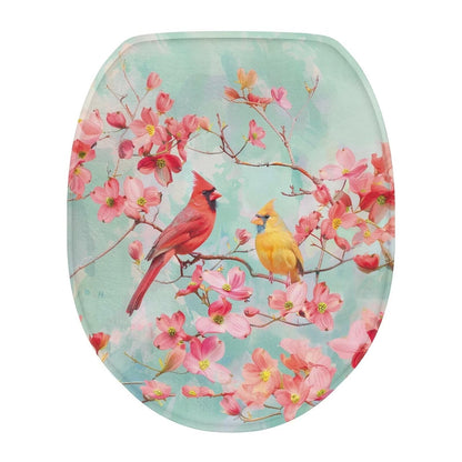 Toilet Lid Covers for Bathroom Elongated Cat Irises Thick Toilet Seat Lid Cover Elongated Oval Round Soft Fabric Toilet Seat Lid Cover with Elastic Edges Machine Washable
