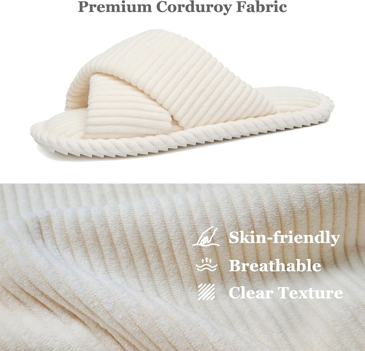 GOEWY Slippers for Women with Memory Foam Open toe House Bedroom Shoes