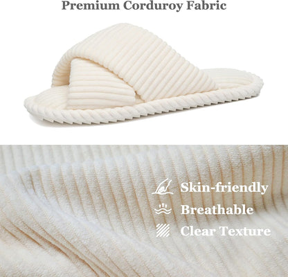 GOEWY Slippers for Women with Memory Foam Open toe House Bedroom Shoes