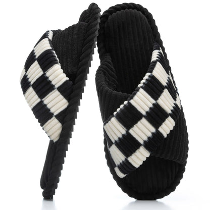 GOEWY Slippers for Women with Memory Foam Open toe House Bedroom Shoes