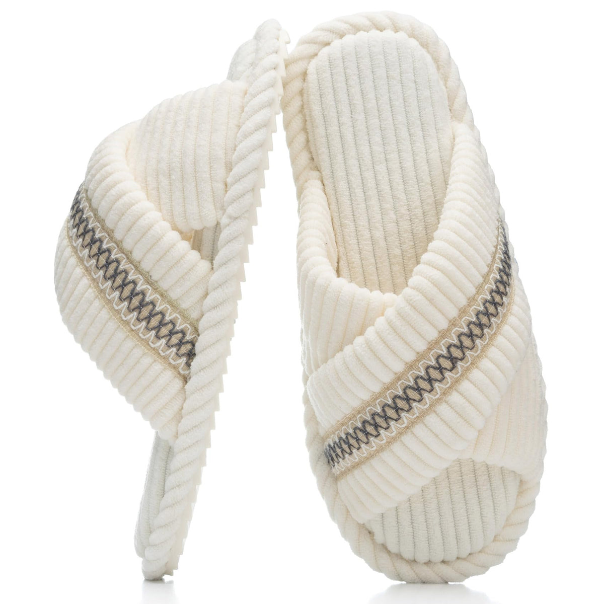 GOEWY Slippers for Women with Memory Foam Open toe House Bedroom Shoes