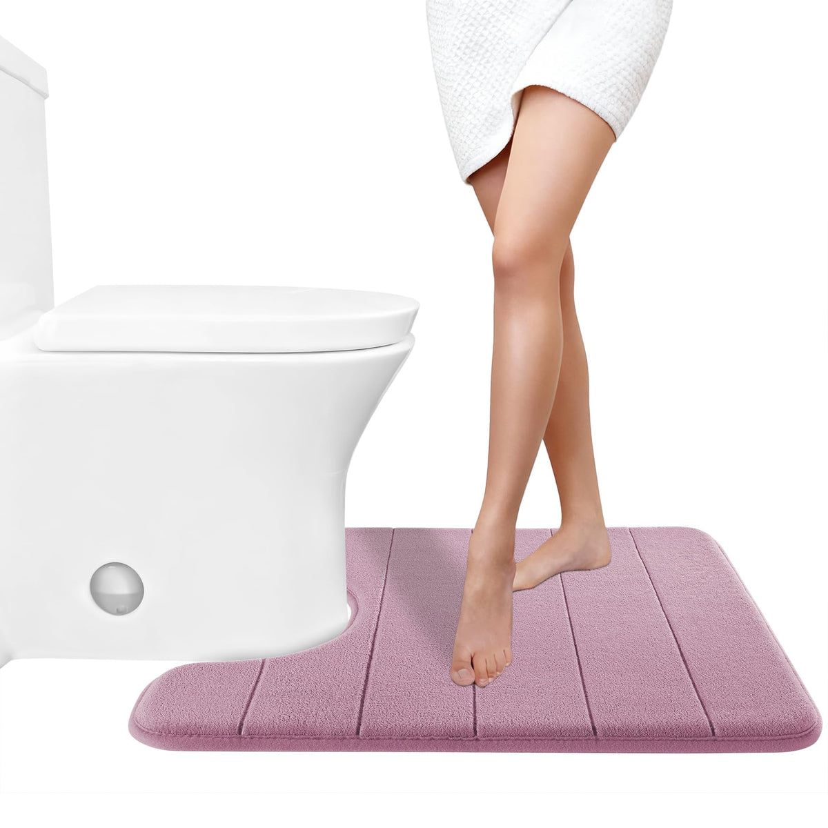 Yimobra Memory Foam Bath Mat, Super Soft Absorbent Bathroom Rug Non Slip, Quick Dry, Machine Washable Floor Carpet for Tub Shower, Home Decor Accessories, 24x17, Cream