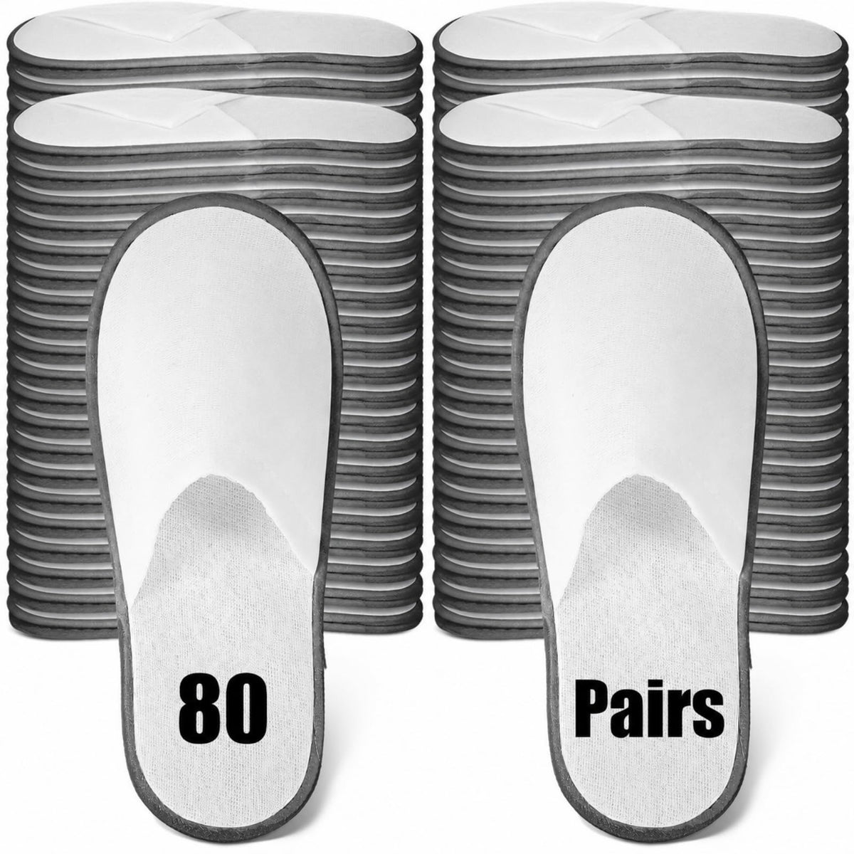 Ramede 80 Pairs Disposable Hotel Slippers Bulk