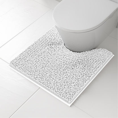RUN HELIX Bathroom Toilet Lid Cover,Chenille Machine Washable Seat Covers, 17.5x15, Stays in Place Rubber Backing, Fits Most Round, Elongated and Oblong Lids, Accessories Decor, Blue