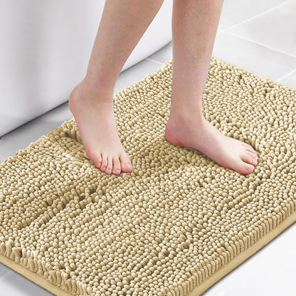 H.VERSAILTEX Navy Blue Bath Rug, Bath Mat Non Slip Bath Mats for Bathroom Floor, Bathroom Rug Extra Thick Chenille Rug 17" x 24" Absorbent Soft Shaggy Washable Dry Fast Plush Rugs for Bathtubs