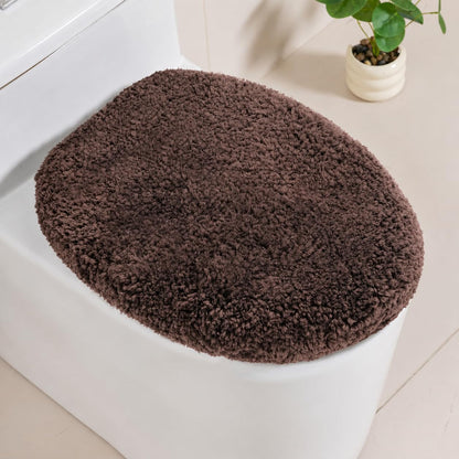 Microfiber Elongated Toilet Seat Cover, 19.5"x15" Machine Washable