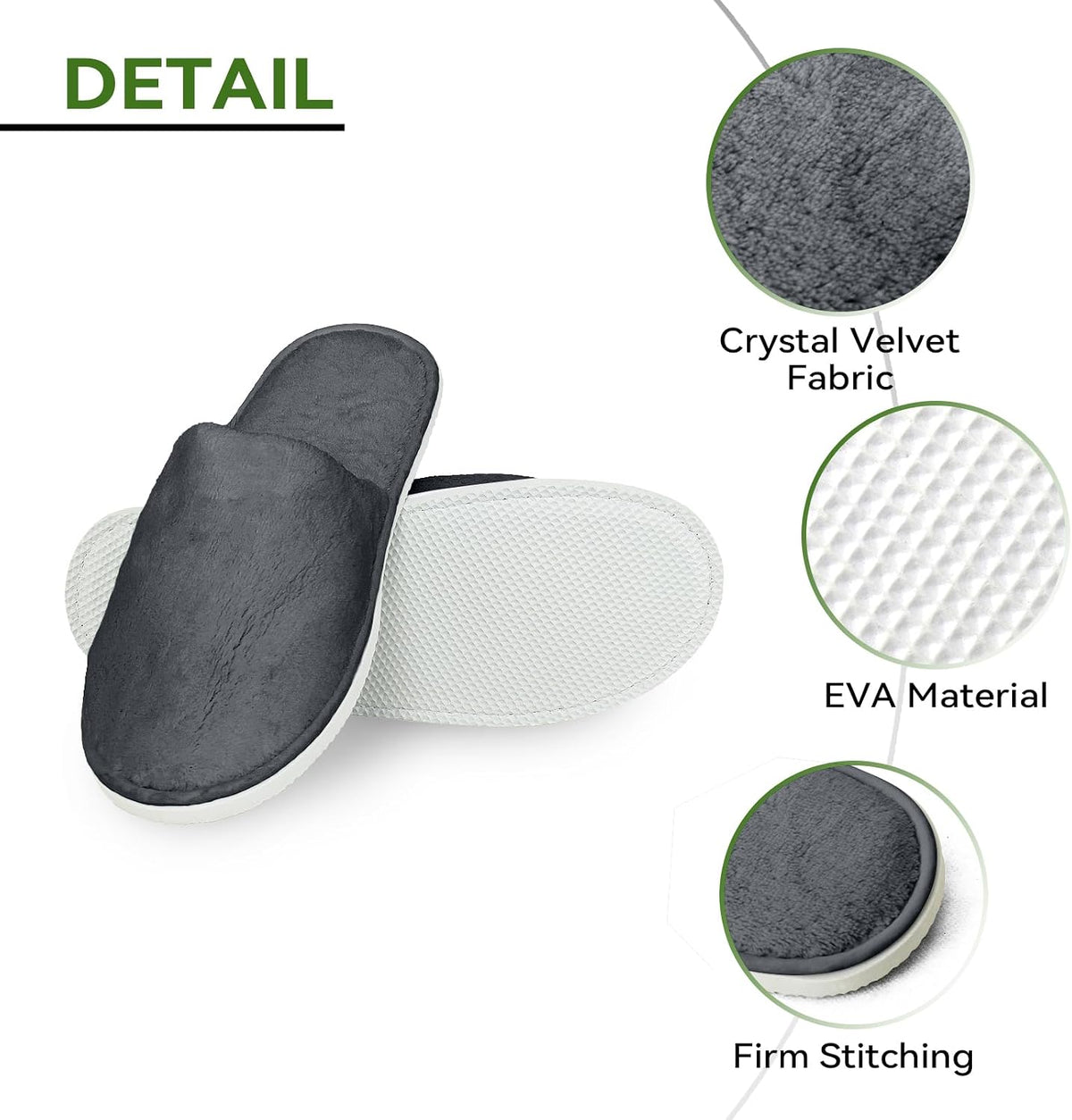 10 Pairs Disposable Guest Slippers, One Size Slippers