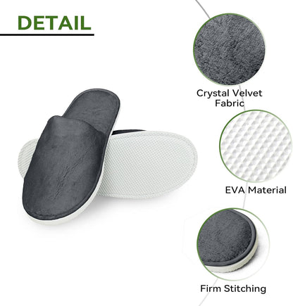 10 Pairs Disposable Guest Slippers, One Size Slippers
