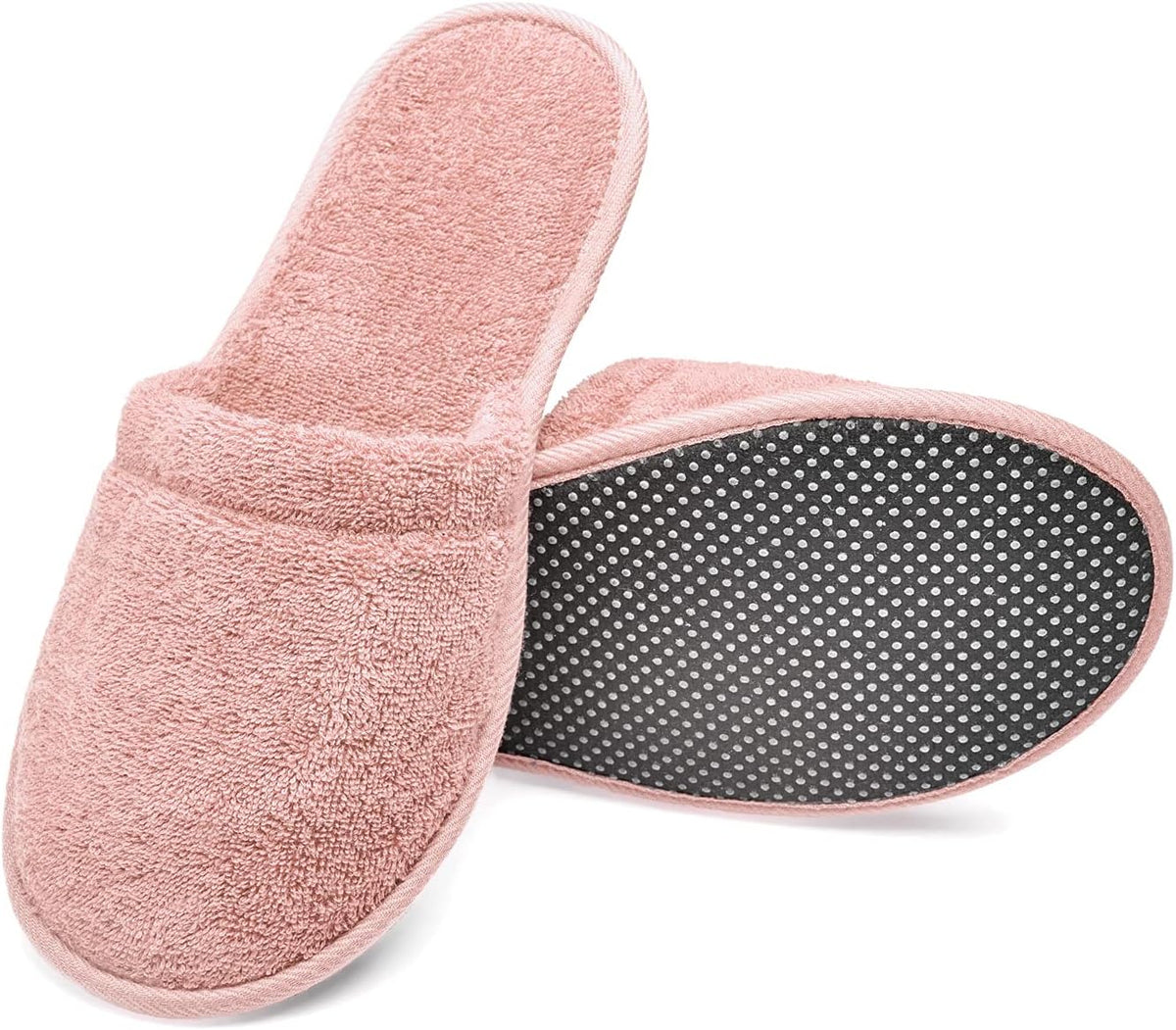 Arus Women's Turkish Terry Cotton Cloth Bath Spa Slippers Powder Pink 6-9.5