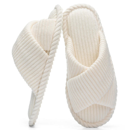 GOEWY Slippers for Women with Memory Foam Open toe House Bedroom Shoes