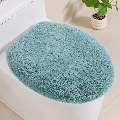 Microfiber Elongated Toilet Seat Cover, 19.5"x15" Machine Washable