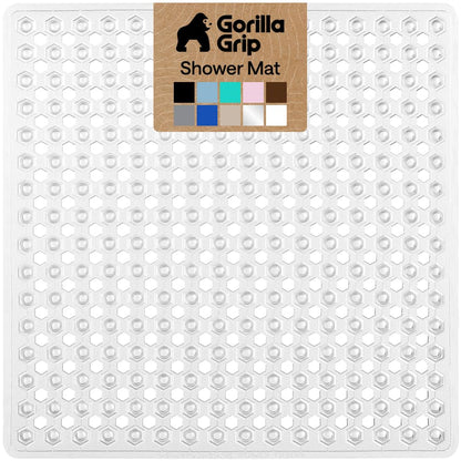 GORILLA GRIP Bath Tub Shower Mat, Bathtub Floor Liner, 35x16 Gray Opaque