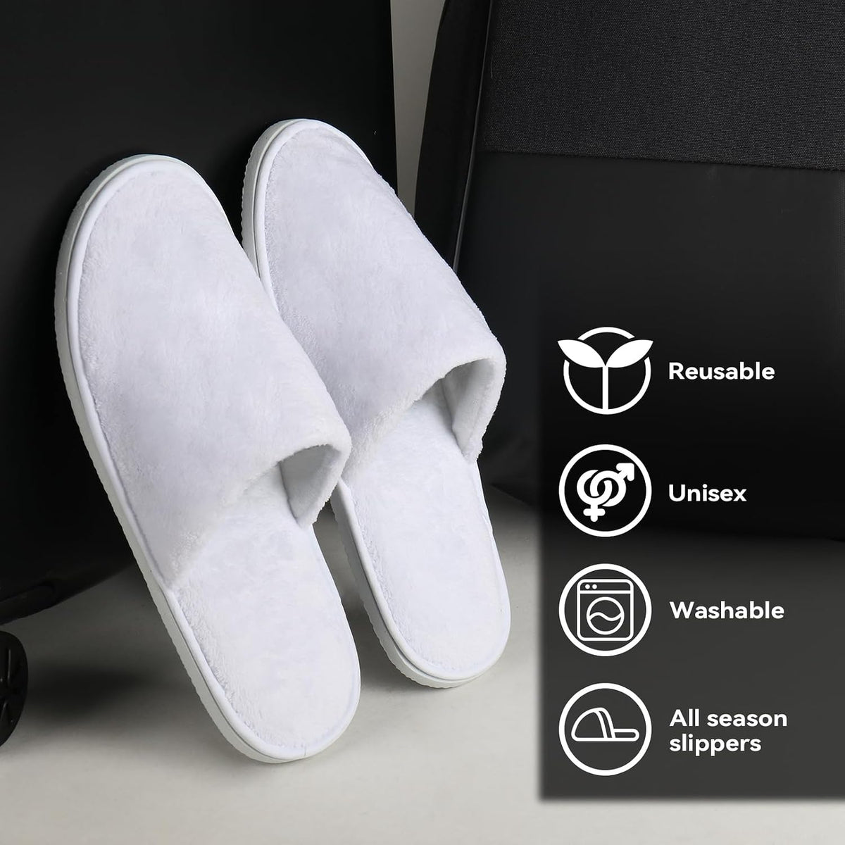 10 Pairs Disposable Guest Slippers, One Size Slippers
