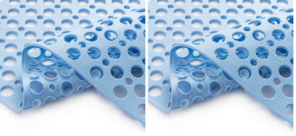 Nonslip Bathtub Mat Extra Soft TPE Bath Mat for Kids, Machine Washable Bathroom Shower Mat, Smooth/Non-Textured Tubs Only, 30L x 17W Inch (Blue)
