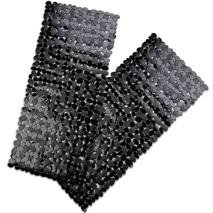 Pebble Bathtub Mat Non Slip 35" X 16" with Suction Cups,Black