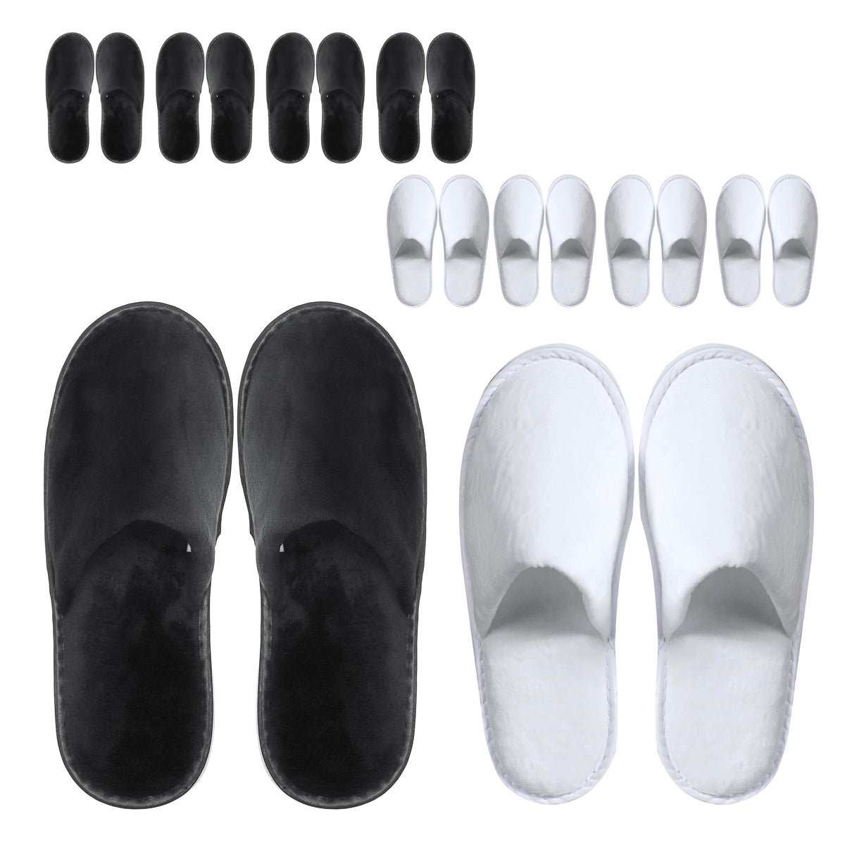 OSTADARRA 6-10 Pairs Spa Slippers, Non Slip Disposable Slippers For Guest