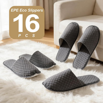 16 Pairs Disposable Travel Slippers For Women,Hotel Slippers Individually Wrapped,Disposable Slippers For Guests,House Slippers For Guests Which Can Be Used As Women Men