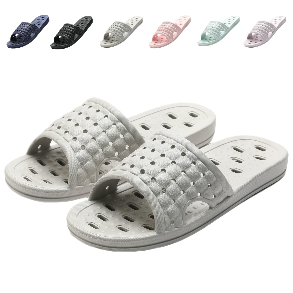 COZYAREA Shower Shoes Quick Dry Non-Slip Bathroom Slippers for Men Women Dorm Home Slides