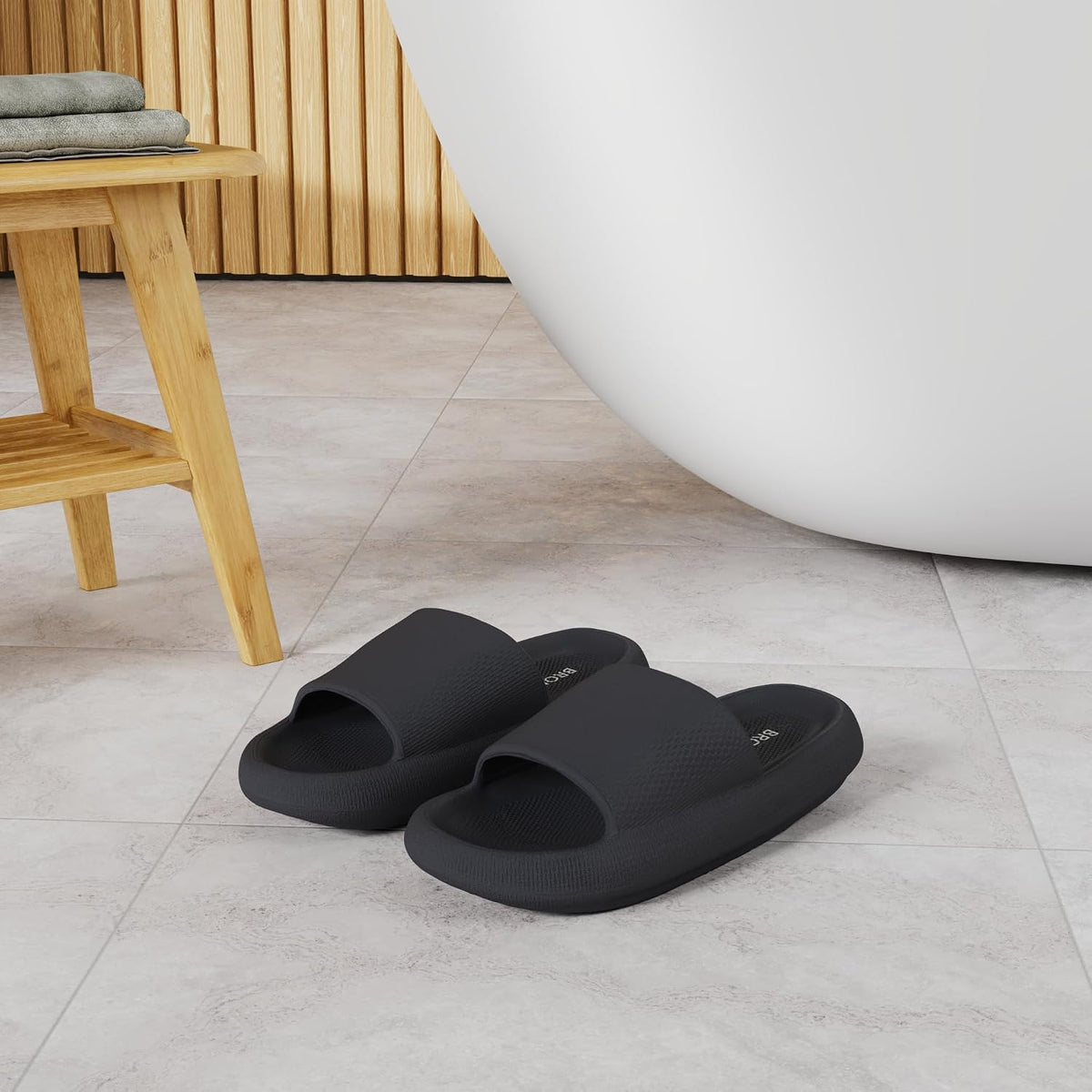 BRONAX Cushioned Thick Sole Pillow Slippers for Women and Men Y10