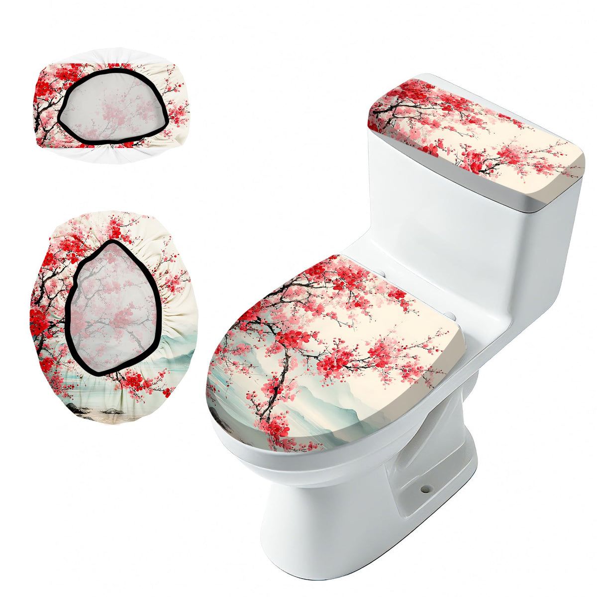 2 Piece Toilet Seat Cover Set with Tank Cover for Bathroom Decor