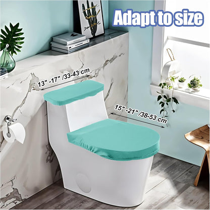 Toilet Tank Cover and Toilet Lid Cover Washable Toilet Cover Set with Elastic Bottom Soft Stretch Fabric Cover for a Lid Toilet Tank Toilet Top Cover Back of Toilet Tank Cover Replacement (Green)