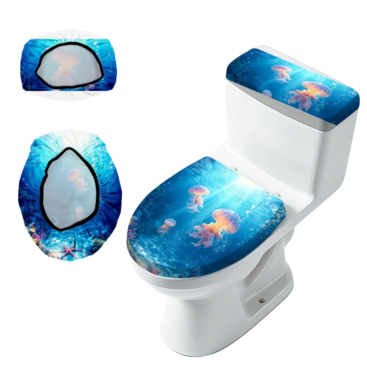2 Piece Toilet Seat Cover Set with Tank Cover for Bathroom Decor