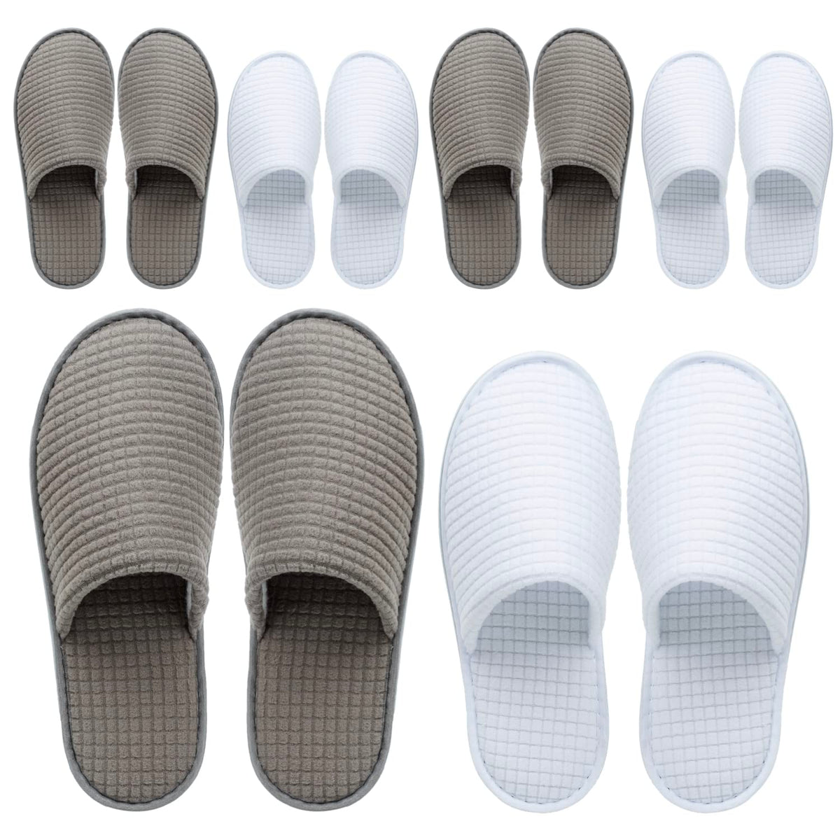 OSTADARRA 6-10 Pairs Spa Slippers, Non Slip Disposable Slippers For Guest