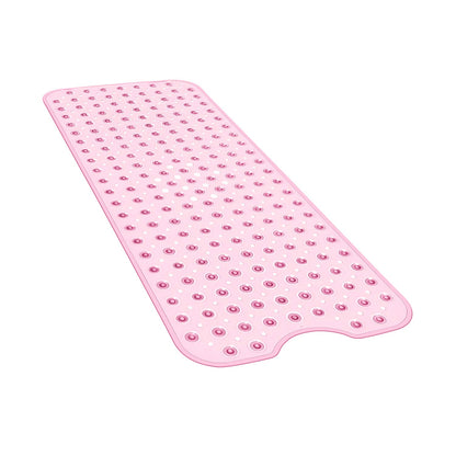 YINENN Bath and Shower Safety Mats 40x16 inch, Non Slip with Suction Cups for Bathroom Stall and Tub Floor, Extra Large and Machine Washable, Drain Holes Keep Bathtub Clean, Clear